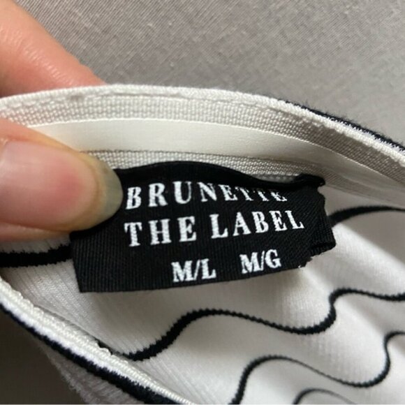 NWT Brunette the Label  Ribbed Stripped Tube Strapless Maxi Dress Sz M/L - Picture 6 of 10